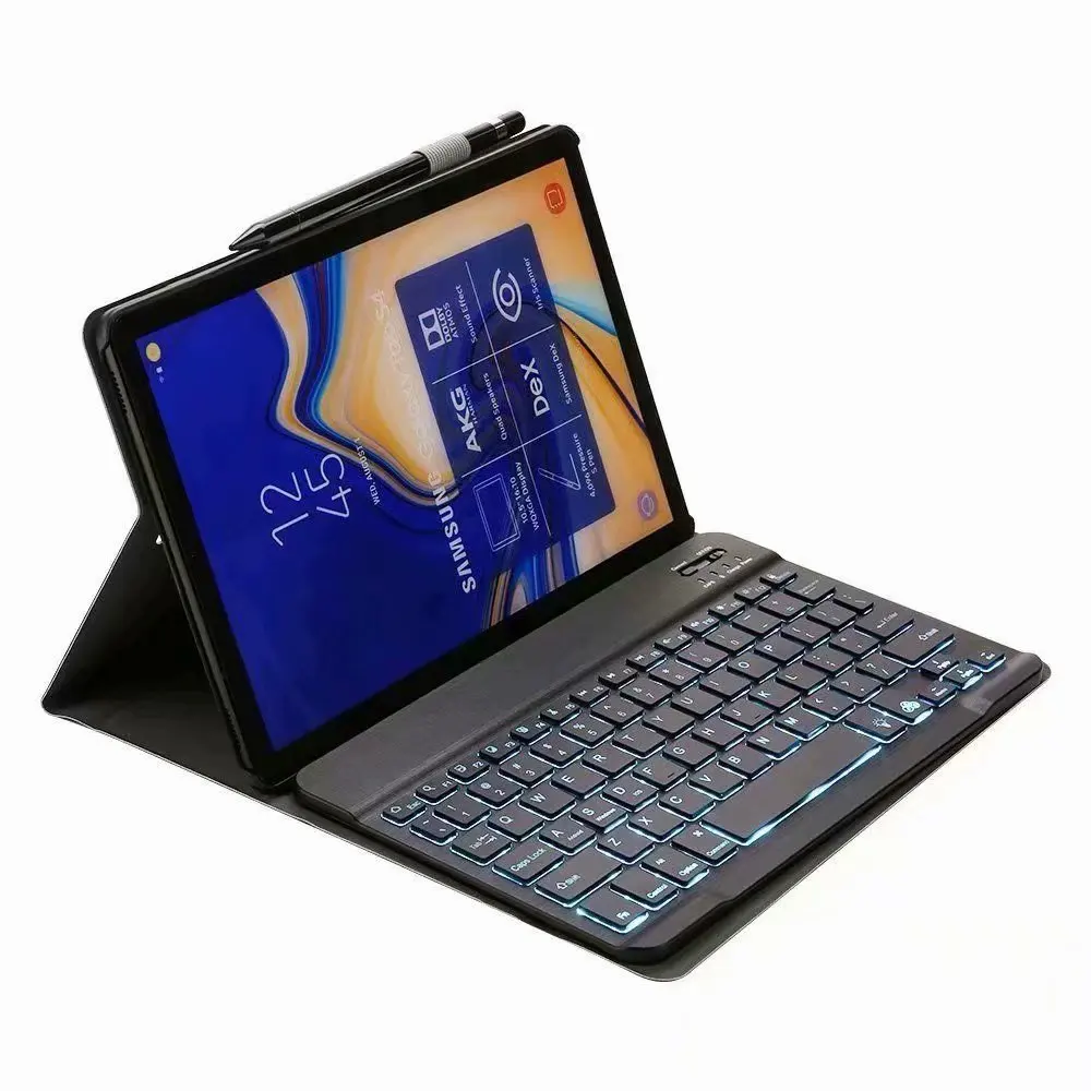 Bluetooth ткань с 7 подсветкой Клавиатура чехол для Samsung Galaxy Tab S4 10 5 SM T830 T835 T837 планшета