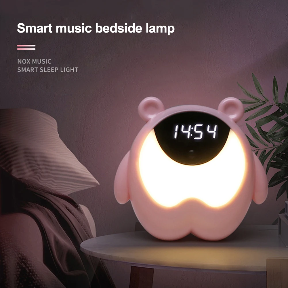 

Kids Digital Alarm Clock Soft Brightness Night Light Rechargeable Bedside Lamp for Bedroom
