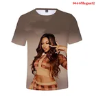 Женская одежда, футболка с 3D принтом Меган Тори, футболка с рисунком жерелья, американская женская футболка в стиле хип-поп, уличная одежда, Летние повседневные топы
