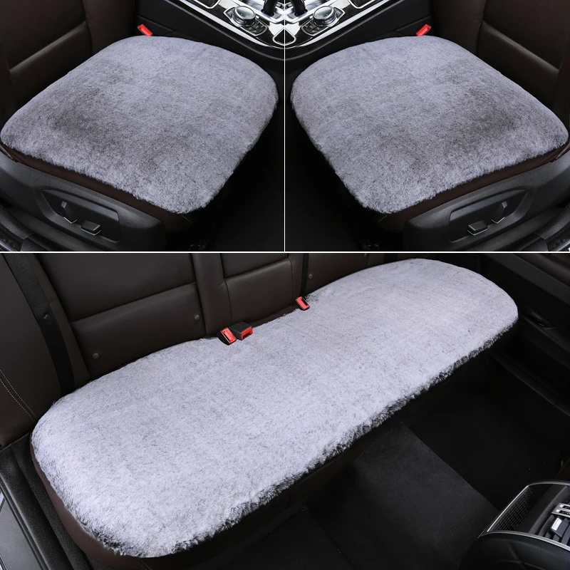 売る 冬暖かいユニバーサル毛皮クッションプロテクターフロントリア自動車カバーパッドオートインテリアアクセサリーマット椅子