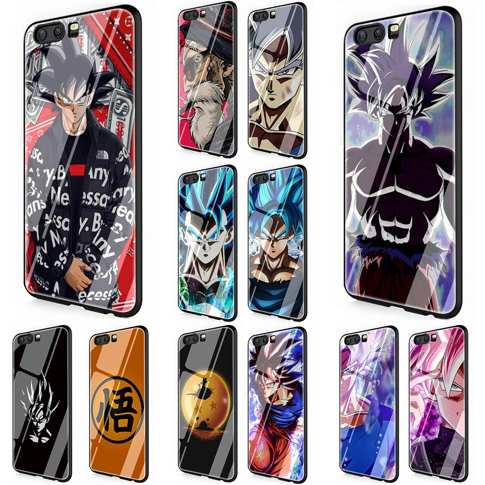 Аниме Драконий жемчуг супер Гоку закаленное стекло чехол для телефона Huawei P10 P20 P30