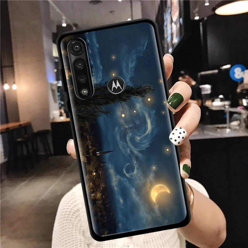 starry night van gogh for moto g8 g9 play e7 plus power lite one fusion e6s edge g stylus phone case silicone shell coque free global shipping