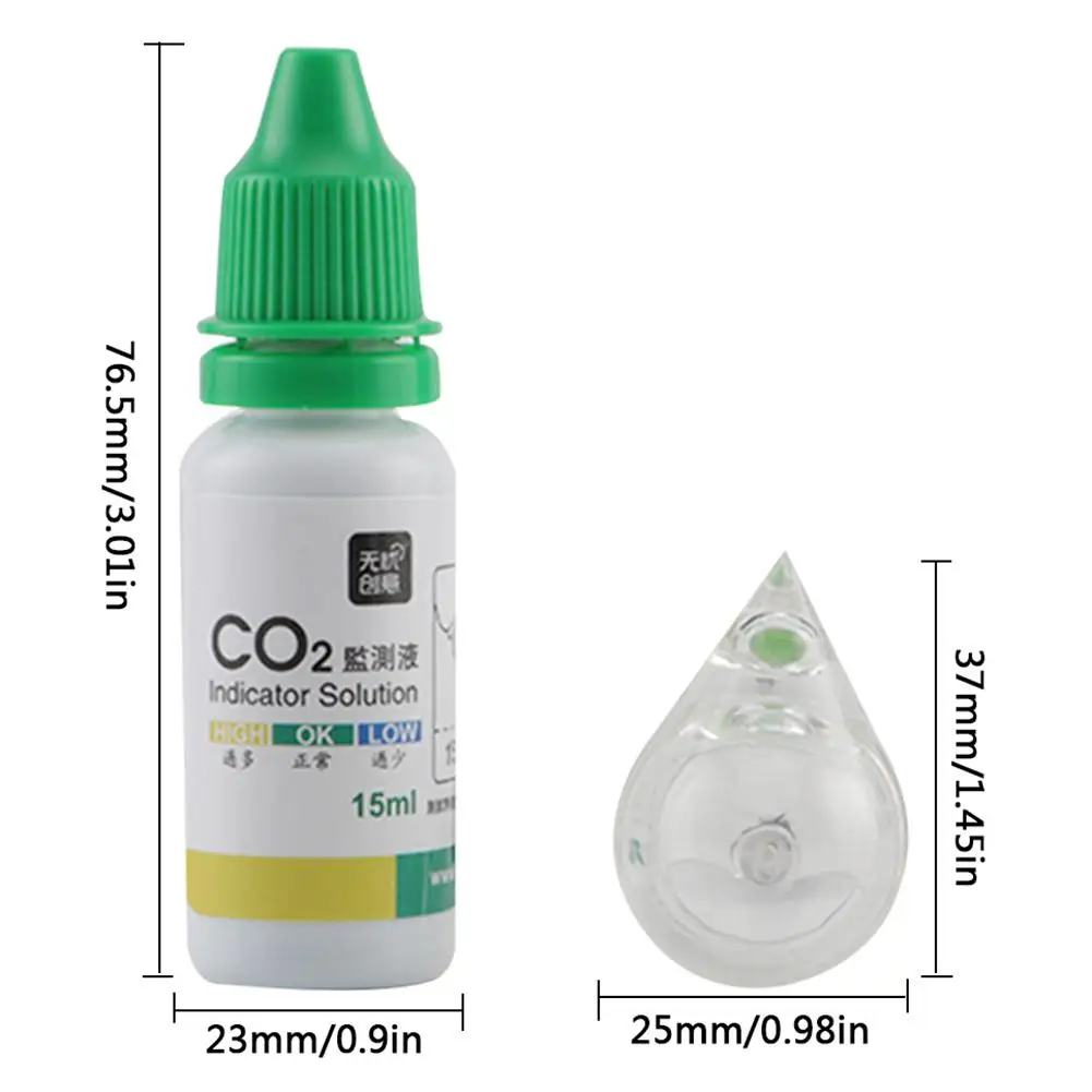 Аквариум для рыб CO2 диффузный мониторинг жидкого стекла Проверка падения PH