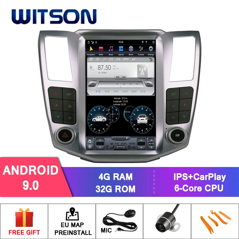 WITSON Android 9 0 TESLA для LEXUS RX300/330/350/400h 2004 2008 4 ГБ 32 GPS навигация