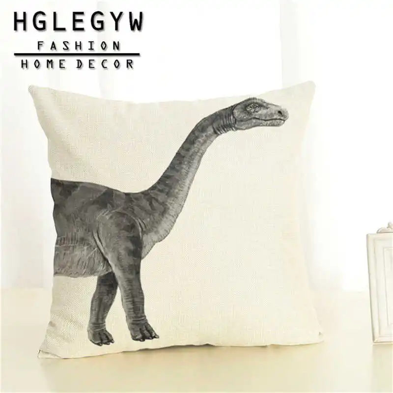 Наволочка динозавра тираннозавра 45x45 см наволочка из хлопка и льна с принтом