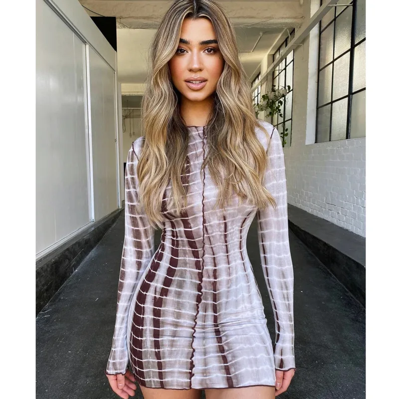 Justchicc модное осеннее платье в полоску с зигзагом облегающее мини-платье круглым