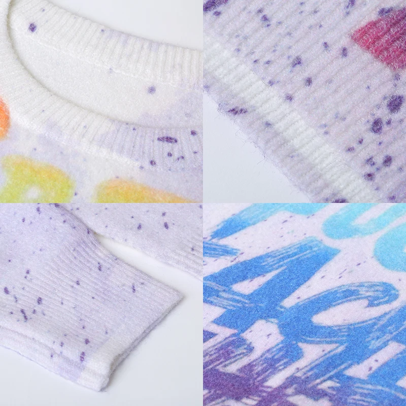 Women's Pullovers Sweater Oversized Letter Print O Neck Loose Knitted Sweaters Womens Clothes Tops Sueter Mujer Invierno | Женская