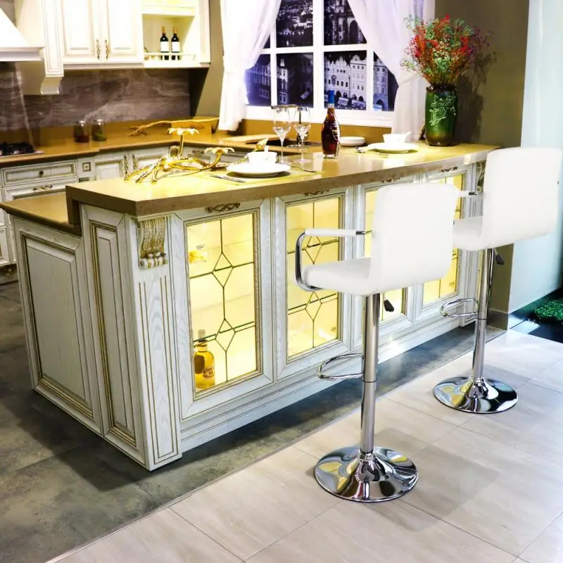 Стул барный из искусственной кожи 2 шт./компл. 6-подушка обтянутая сетью дюймов |