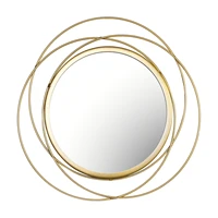 gold iron art wall mirror wall hanging geometric mirror decorative hanging makeup mirror for bedroom bathroom
