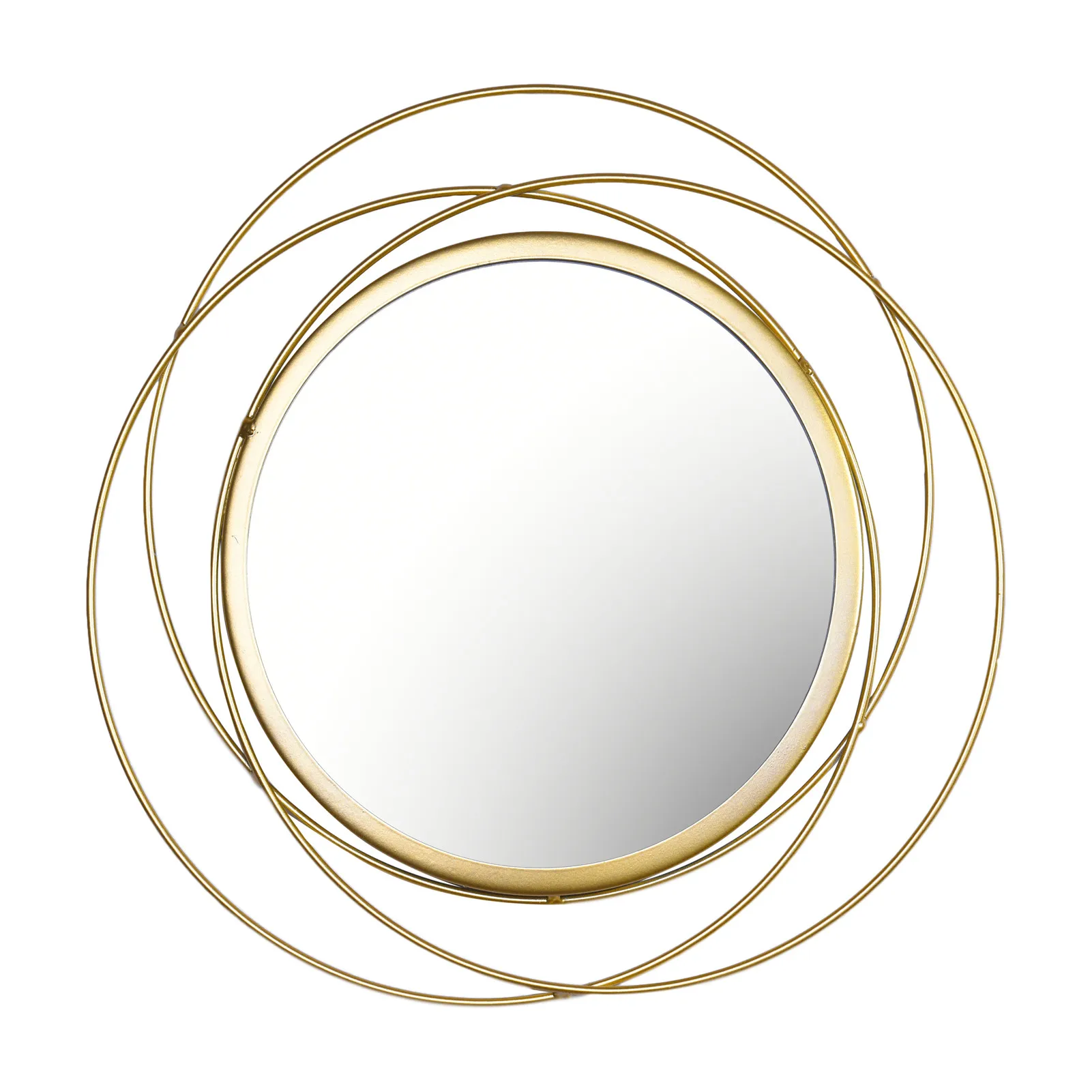 Arte do Ferro Espelho de Maquiagem para o Quarto Ouro Parede Espelho Pendurado Geométrico Decorativo Banheiro