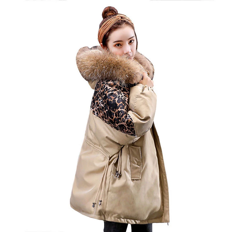 2020 зимняя женская куртка с капюшоном модное леопардовое хлопковое пальто