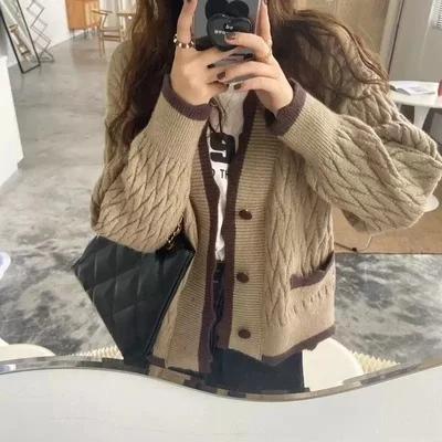 

Маленький свитер для женщин в стиле ретро свободная верхняя одежда