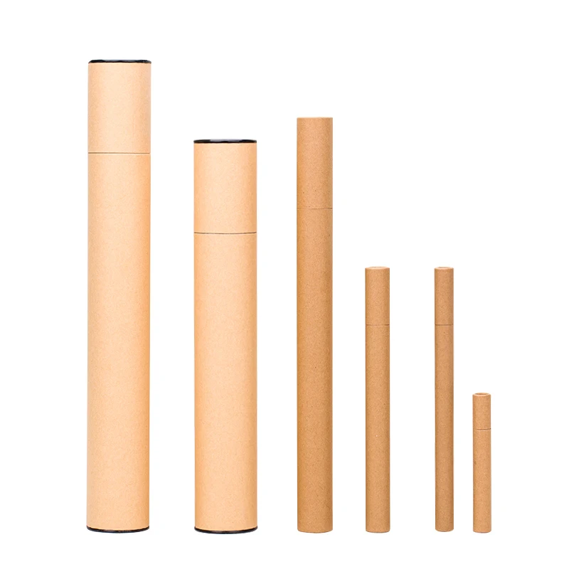 30pcs/Lot Multiple Size High Quality Brown Color Long Perfume Barrel, Lengthened Paper Tube Joss-Stick Craft Container