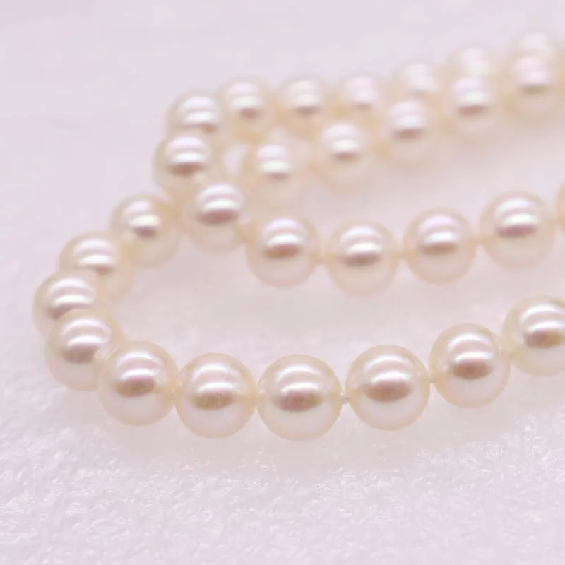 ?? ハイト品質 8.5-9 ミリメートル本物の真珠のネックレス 14 14k ソリッドゴールドクラスプ結婚式の宝石類