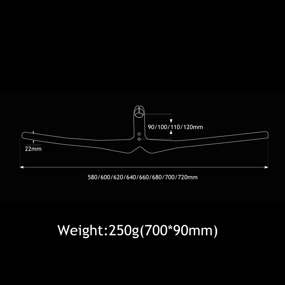 

Black Matte Full Carbon Fiber MTB Bike Rise Integrated Handlebar With Stem Mountain Bikes Parts