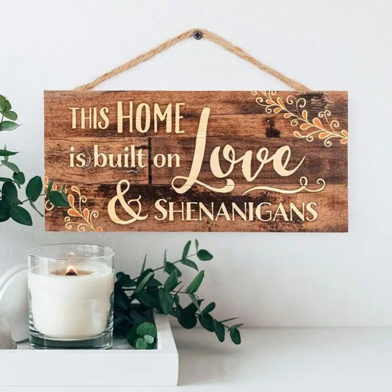 Рождественские украшения с буквенным принтом деревянные подвесные двери