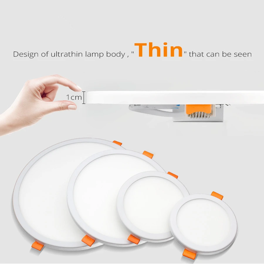 Ultra thin LED downlight 6W 8W 15W 20W waterproof warm white cold embedded professional spotlight ceiling light|Полочные