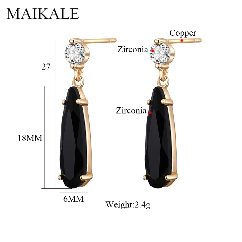 Женские классические серьги подвески MAIKALE висячие с золотистым/серебристым