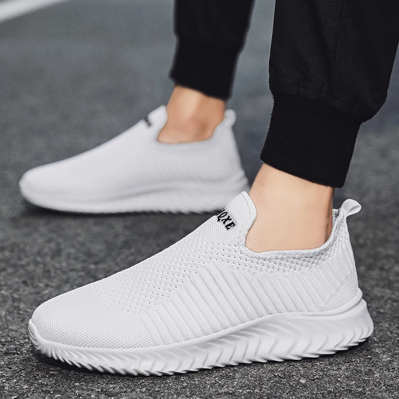 

Men Sneaker Fashionable Breathable Mesh Sock Basketable Shoes Fly Woven Slip-On Lightweight Sports Running Lazy Casual Shoes