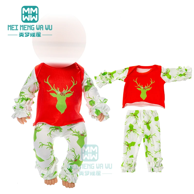 Одежда для куклы подходит детей 43 см кукла новорожденных зеленое рождественское