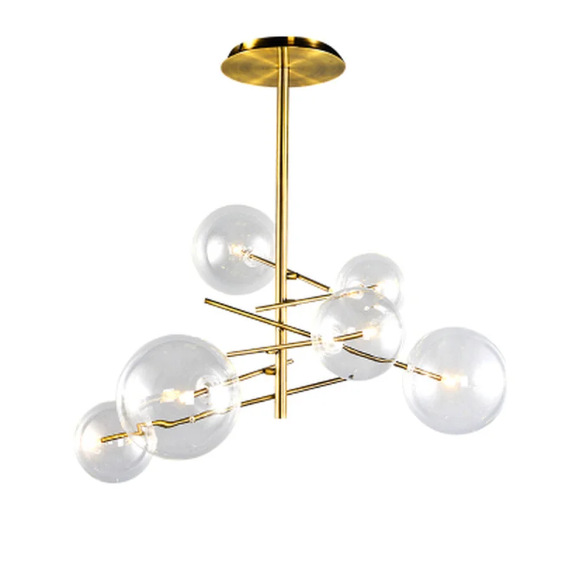 

Modern pendant lights led gold AC90-261V luminaire suspendu globe clear glass shade hanging lights luminaria pendente foyer