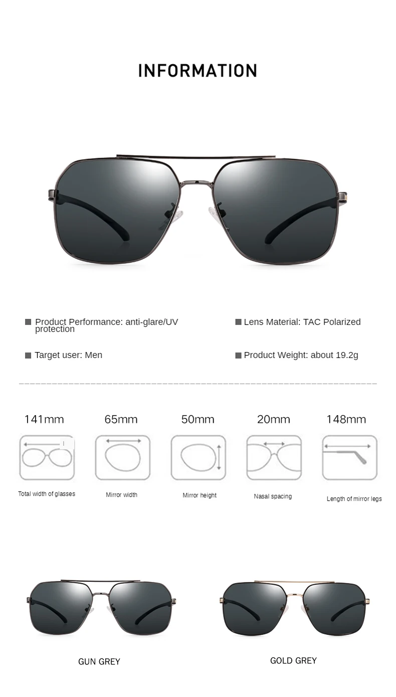 PARZIN поляризованные мужские солнцезащитные очки Новая Металлическая оправа для