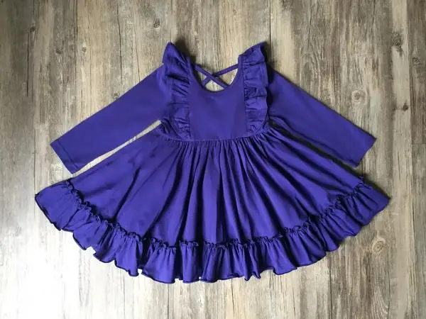 Детское трикотажное Хлопковое платье CONICE NINI осеннее с оборками и длинным рукавом