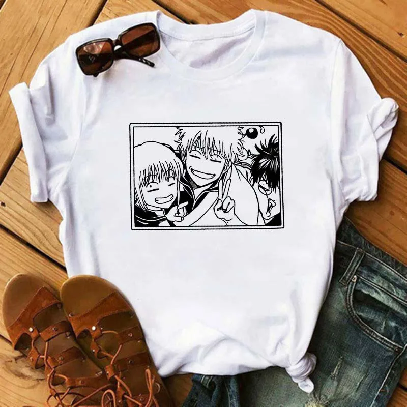 

Gintama Anime Sakata Gintoki Kagura Tshirts Men Fashion Summer T-shirts Tshirt Top Tees Streetwear Harajuku Funny