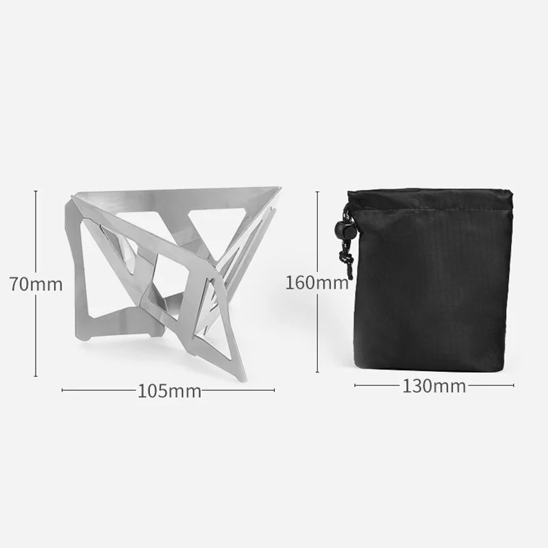 

Portable Assembled Coffee Filter Rack Outdoor Camping Portable Stainless Steel Folding Funnel J99Store