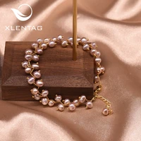 xlentag designer natural small purple pearls adjustable bracelets for lovers engagement womens cute jewellery for girls gb0193a