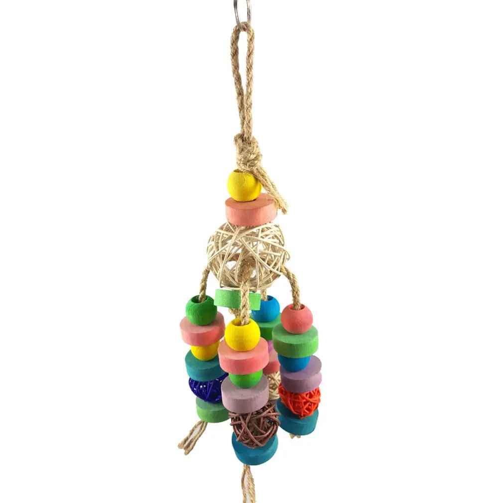 

Parrot Nibbles Colorful Toy Four Strings Of Rattan Balls Creative Parrot Biting Toy Bird Parrot Toy Bird Pet Supplies