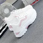 Женские кроссовки на массивной платформе, Белые Повседневные кроссовки для тенниса, модель 2021 года
