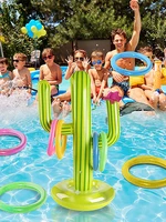 outdoor swimming pool accessories inflatable cactus game ring throwing game floating pool toys summer party game outgoing