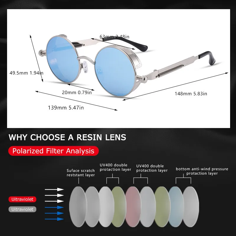 Солнечные очки в готическом стиле UV400 для мужчин и женщин винтажные