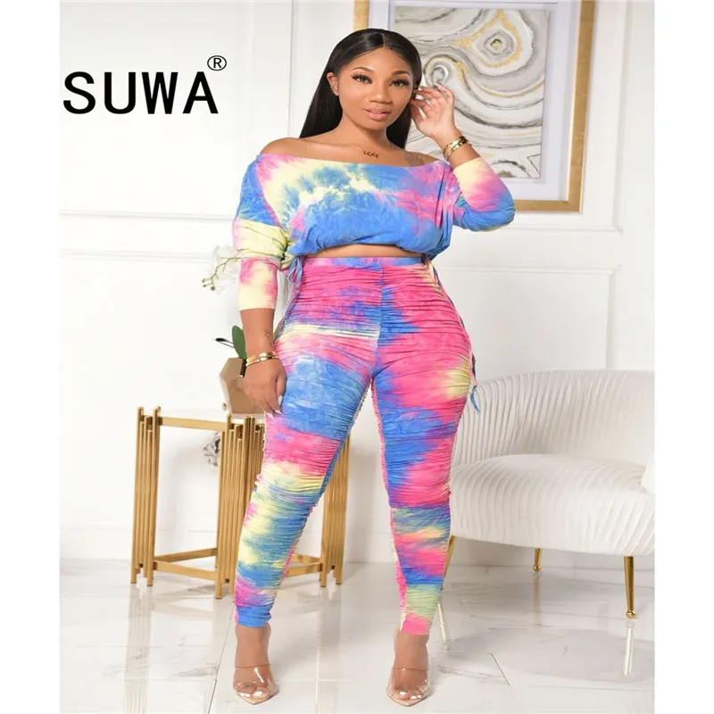 

Vintage Casual Two Piece Outfits For Women Clothing Sets Fall Spring Long Sleeve Pullover Top Pants Trousers Streetwear