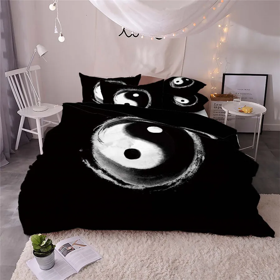 HELENGILI 3D Постельное белье Yin Yang печать наволочки с наволочкой Домашние текстильные изделия #YY19 on.