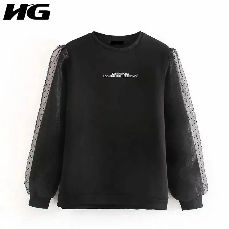 HG Letter Print Pattern Pullover Hoodie Women 2020 Autumn Casual Fashion New Style Temperament All match Clothes ZYQ4227 | Женская