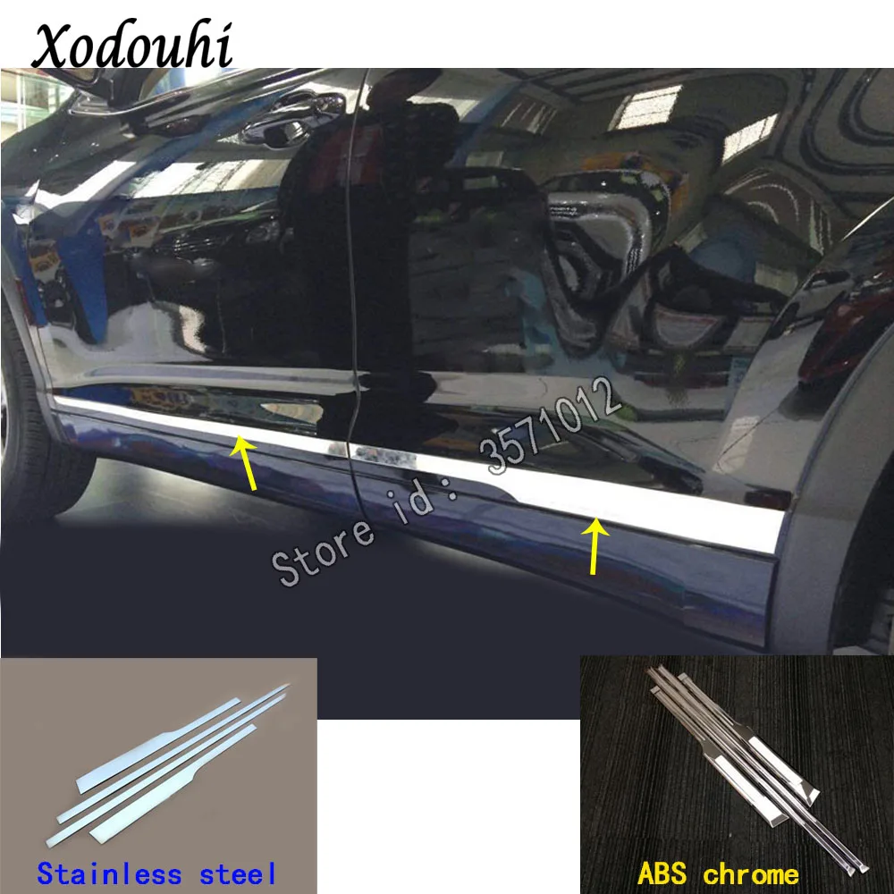 

Car Styling Cover Side Body Door Trim Strip Molding Stream Lamp Panel Bumper Hoods 4pcs For Toyota Highlander 2018 2019 2020