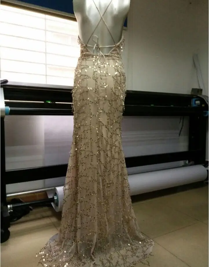 Женское вечернее платье макси с золотыми блестками вечерние платья на Новый год