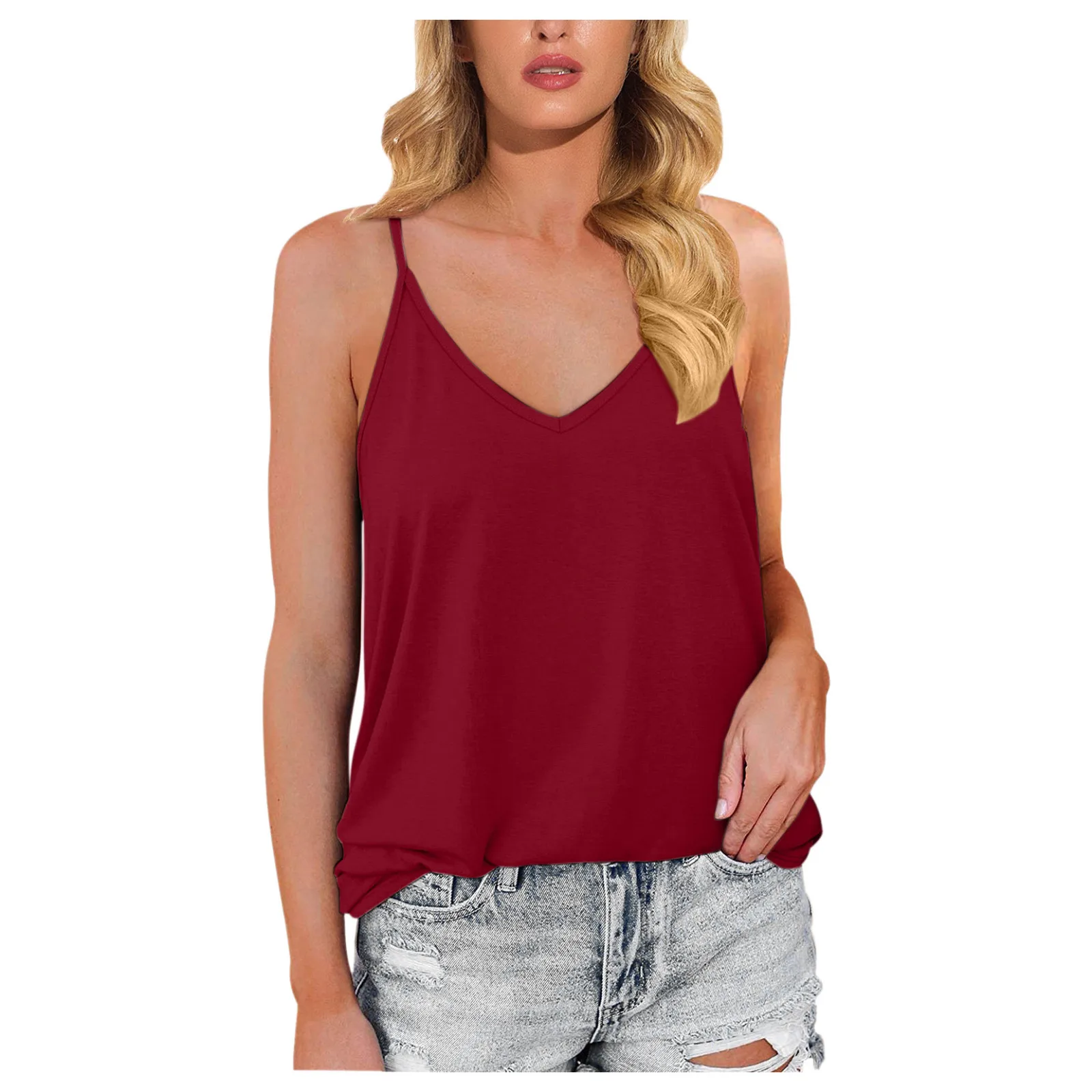 

V образным вырезом Женские футболки с рисунками из мультфильмов, комплект летней одежды для семьи, одежда для женщин на тонких бретельках жи...