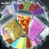 5g holographic chunky glitter sequins laser colors glitter for nails art body face crafts decorations bling tips