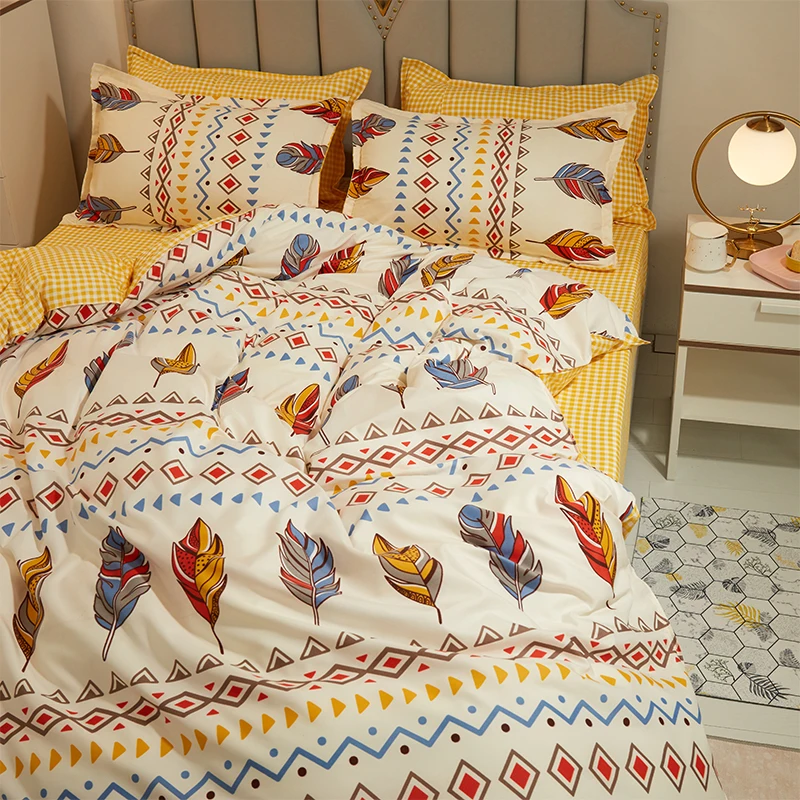Комплекты постельного белья с перьями комплекты двуспального пододеяльником