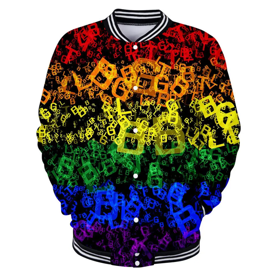 ЛГБТ куртки с радужным флагом 3D куртка-бомбер для мужчин и женщин модные принтом