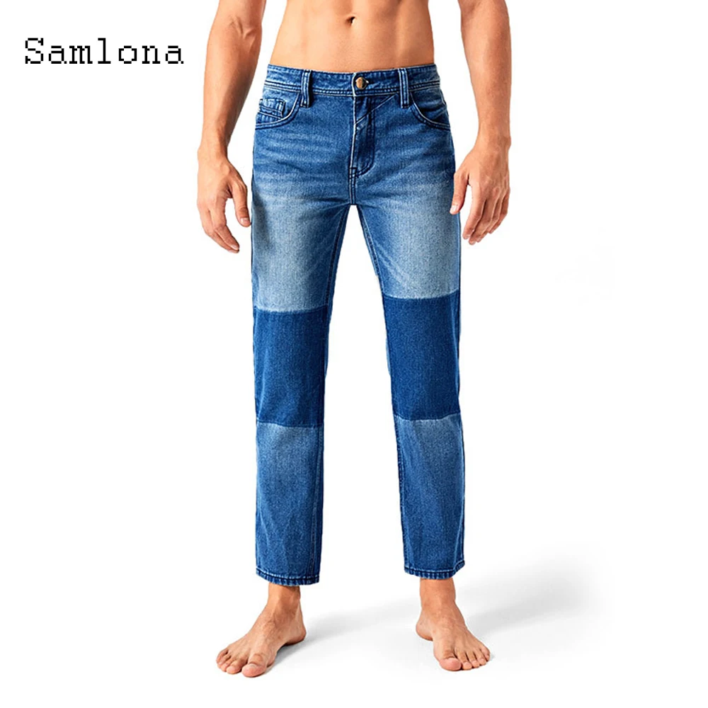 Men's Sexy Jeans Denim Pants Patchwork Color Pantalon Mens Garmenting Fashion 2020 European and American style Punk Trousers