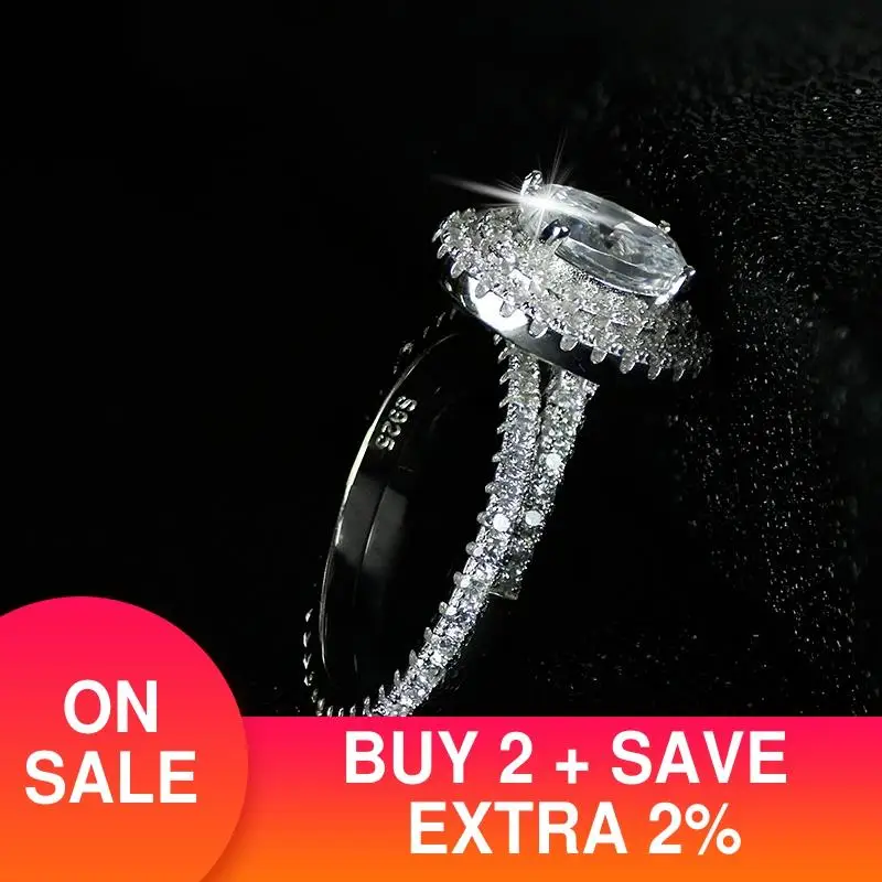 Женский комплект колец из серебра 925 пробы с овальным покрытием | Украшения и