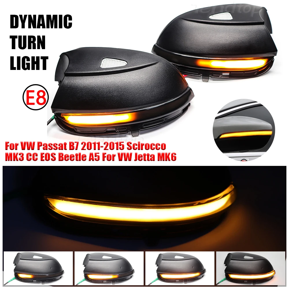 

Динамический мигающий светодиодный указатель поворота для VW Passat B7 Scirocco MK3 CC EOS для Beetle светильник вой индикатор зеркала, последовательный