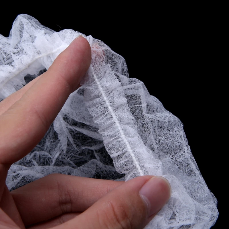 

100Pcs Disposable Anti Dust Proof Hair Covering Hat Non-woven One-off Shower Hat Cap X7YB