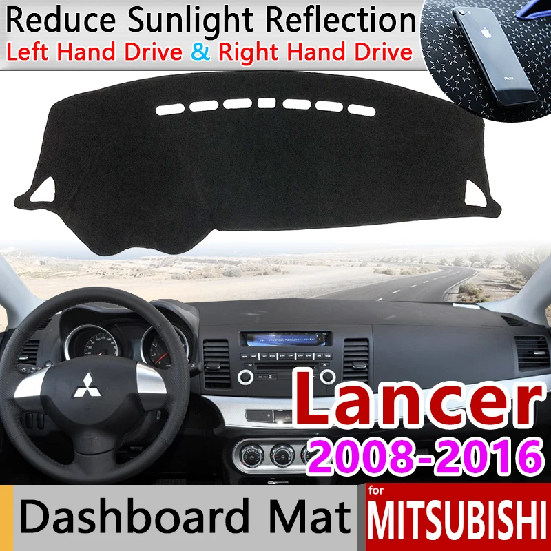 Для Mitsubishi Lancer 2008 ~ 2016 Ralliart EVO X Galant Fortis EX Избегайте светильник коврик для приборной
