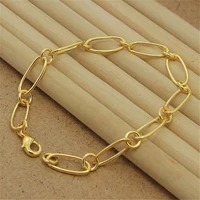 classic 925 sterling silver hand clip 18k gold bracelet for men women party charm jewelry gift