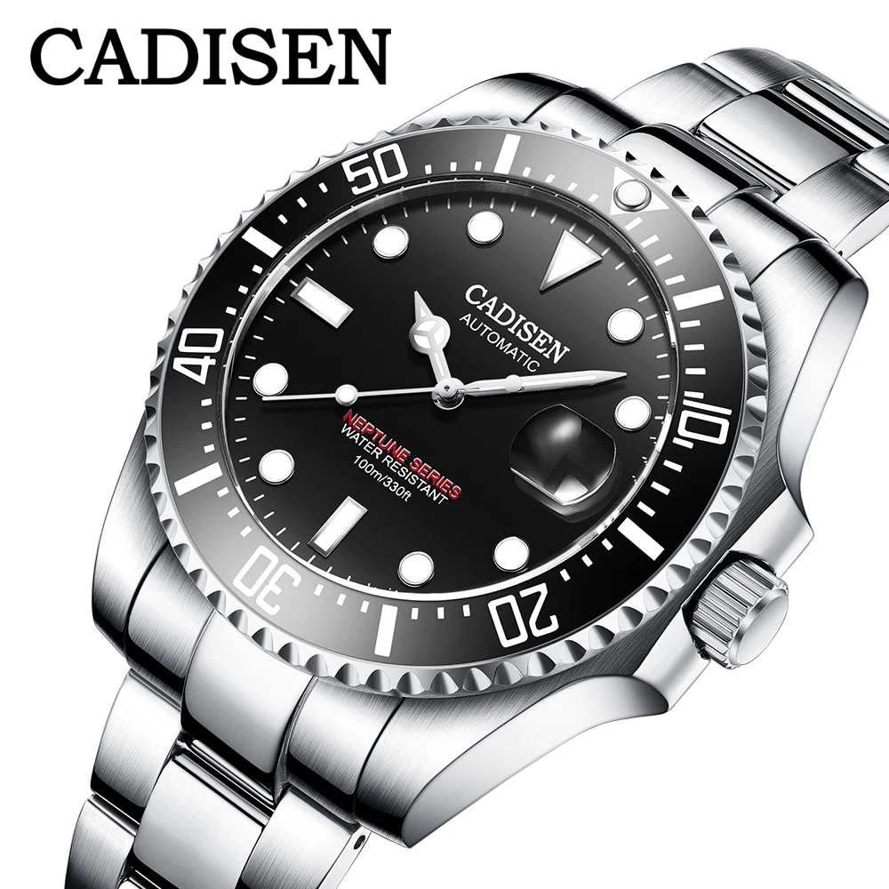 CADISEN DESIGN Men Watch Mechanical Top Luxury Brand Swim Wristwatch Stainless Steel Automatic Japan NH35A Reloj hombres | Наручные часы
